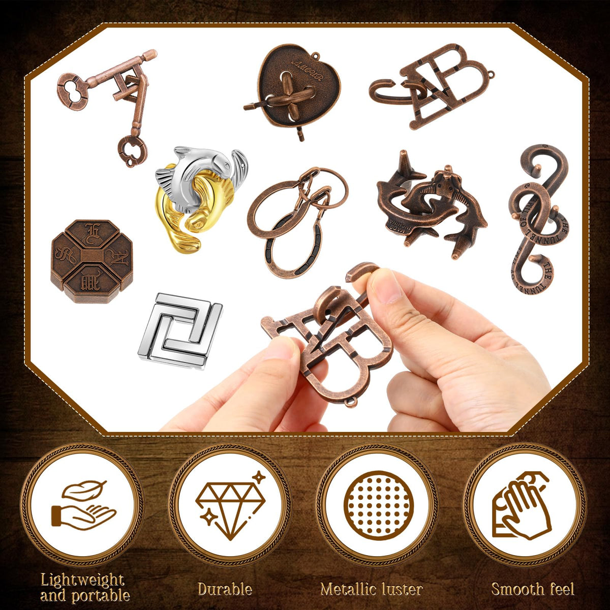 Metal Brain Teaser Puzzle Set 48 Pieces for Adults