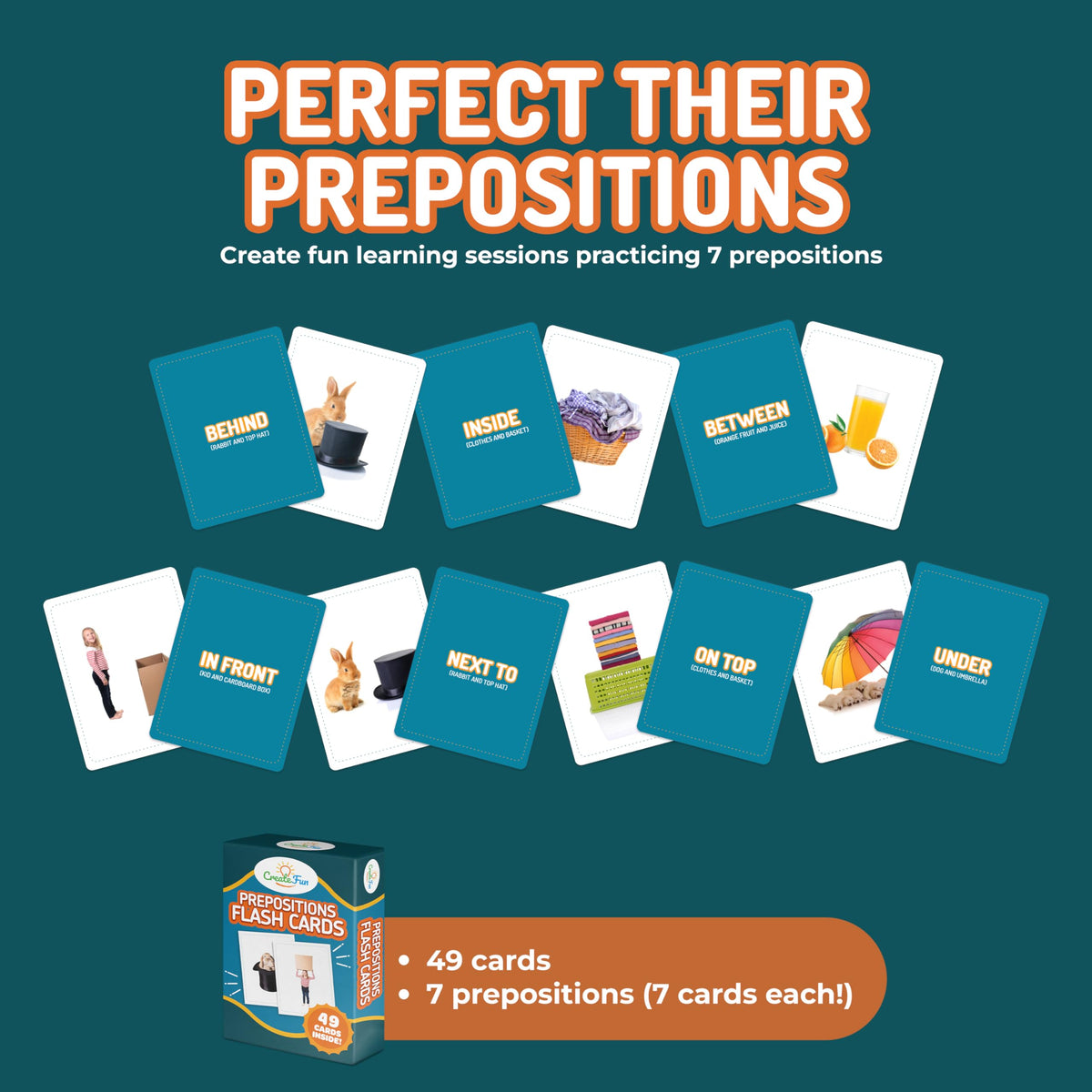 Prepositions Emotions and Verbs Flash Cards 149 Pieces