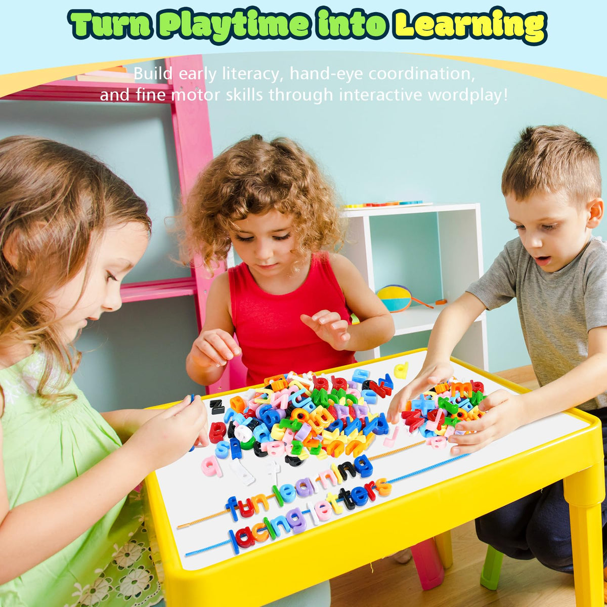 Alphabet Letter Lacing Beads Learning Set