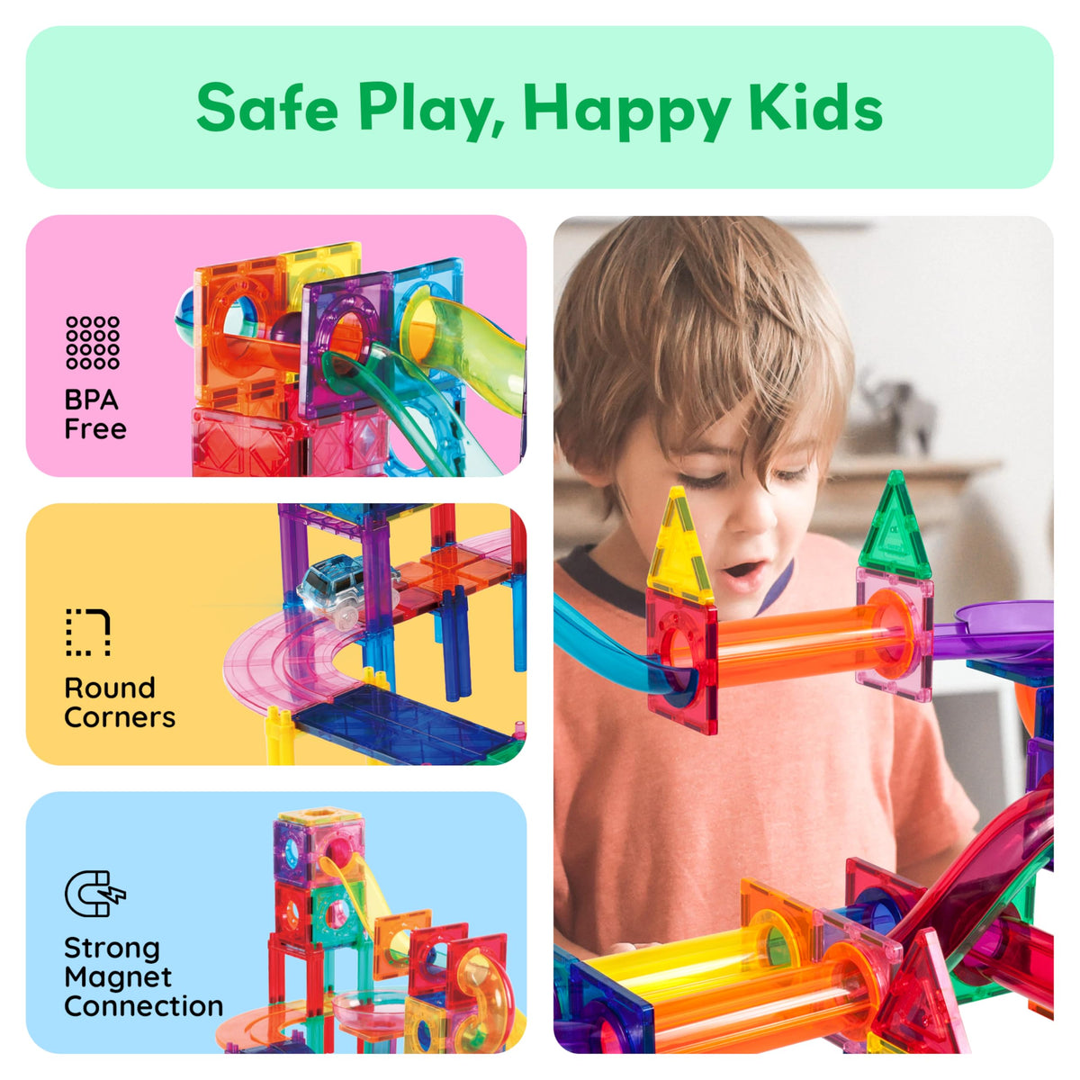 Magnetic Building Tiles Learning Set