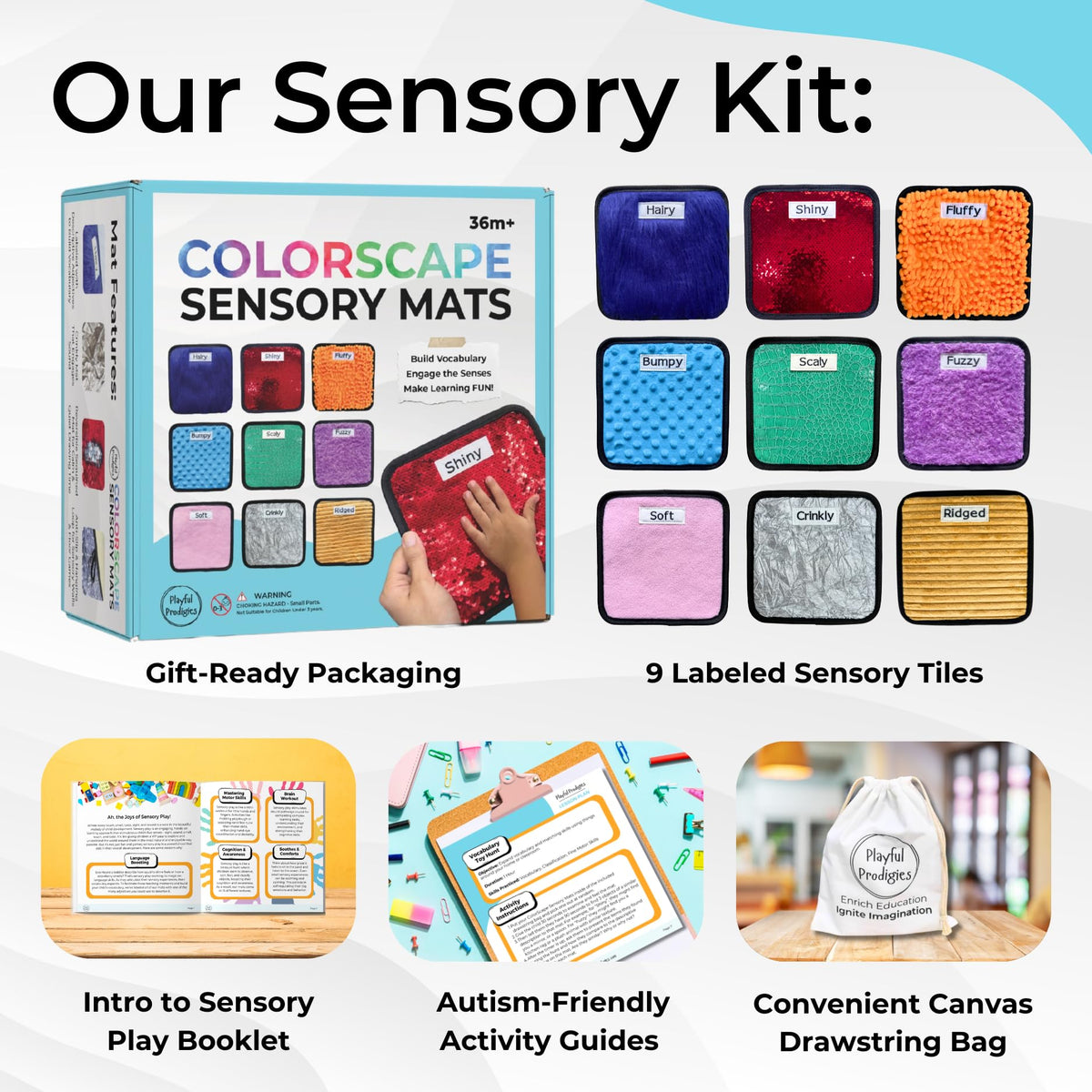 Labeled Sensory Mats Early Learning Activity Set