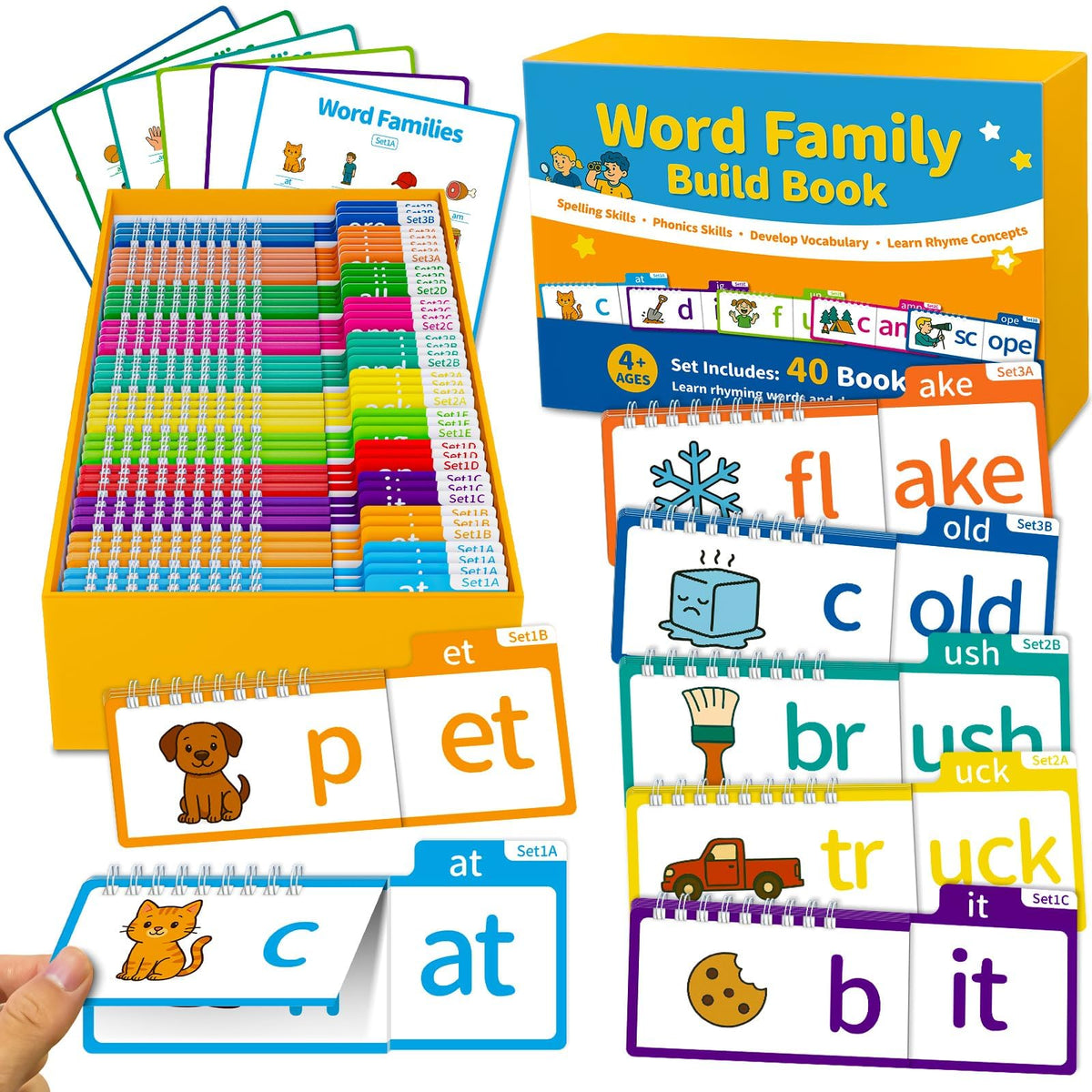 Phonics Flip Book and Word Family Learning Set