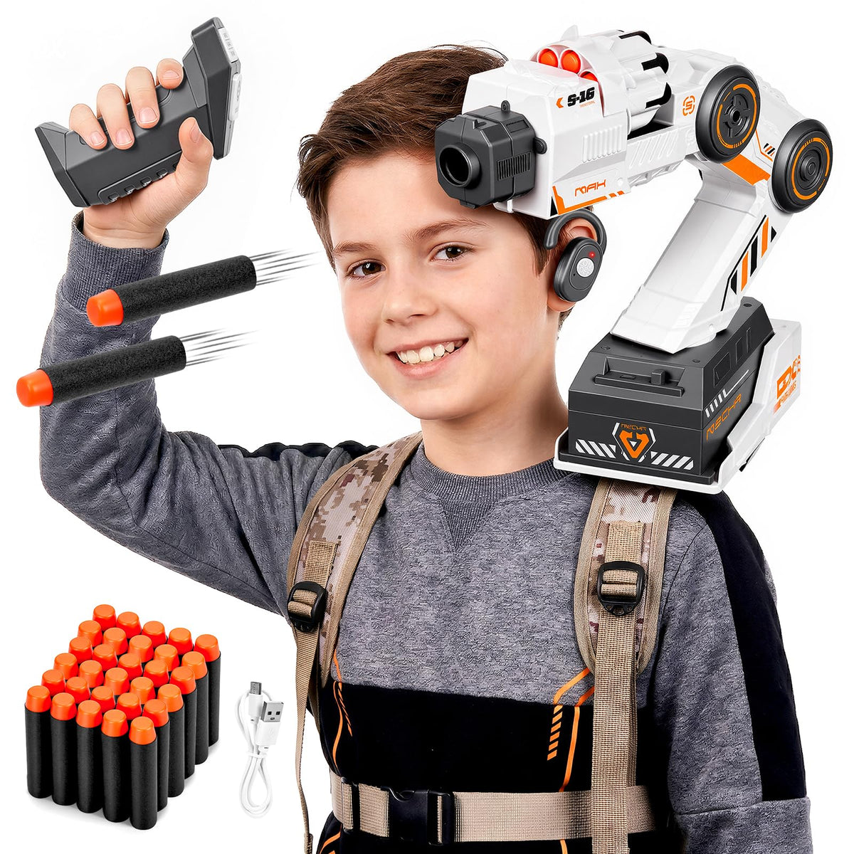 Smart Tracking Mechanical Arm with Remote Control 30 Foam Darts