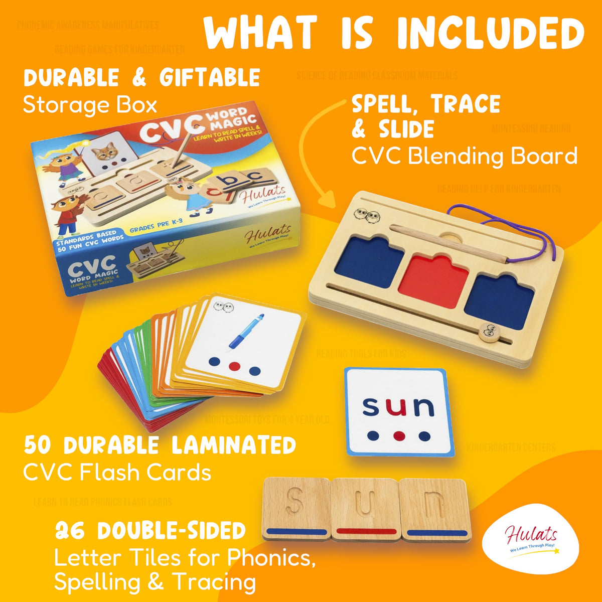 CVC Word Phonics Reading Learning Set for Toddlers