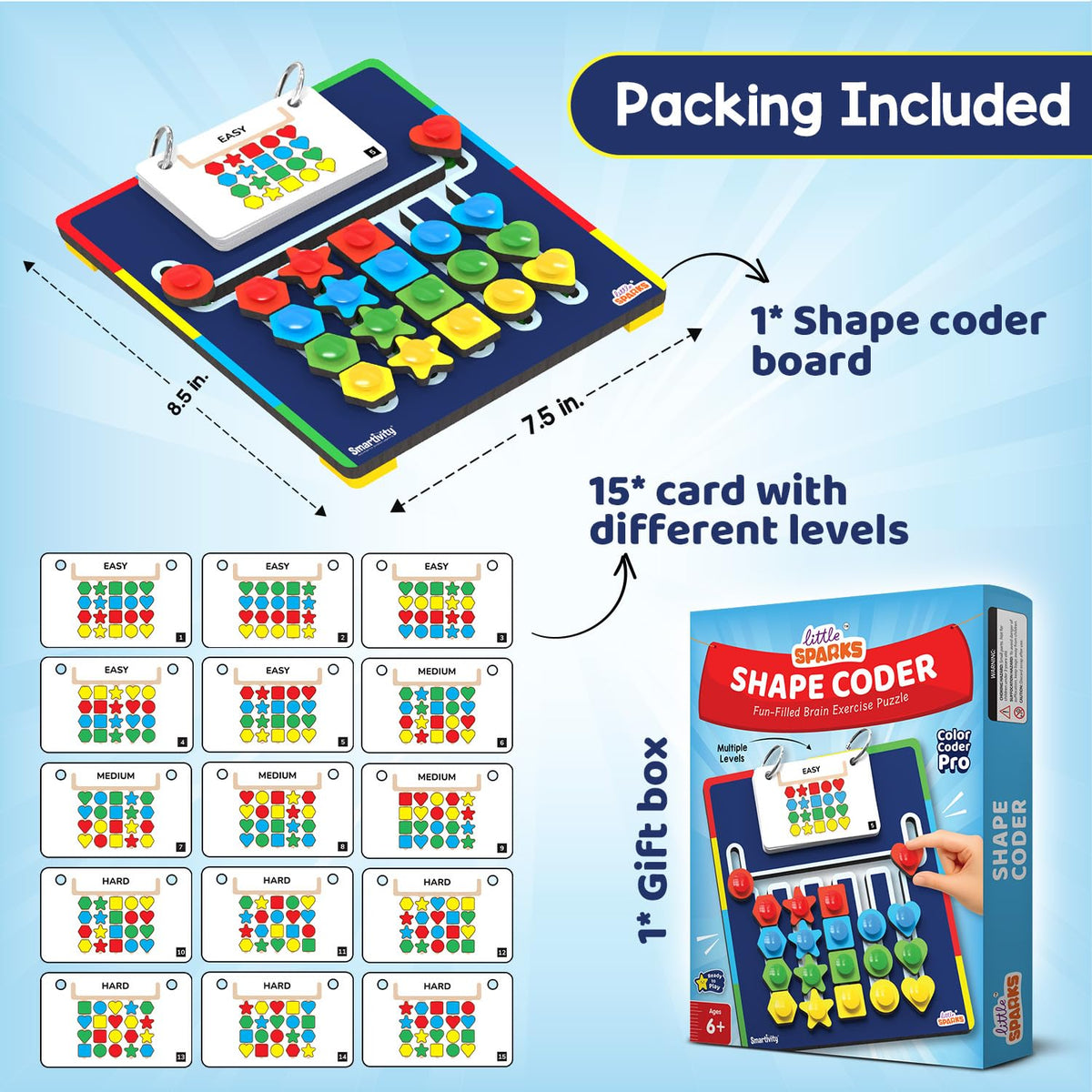 Shape Coder Logic Puzzle Learning Toy for Kids Ages 6 to 12