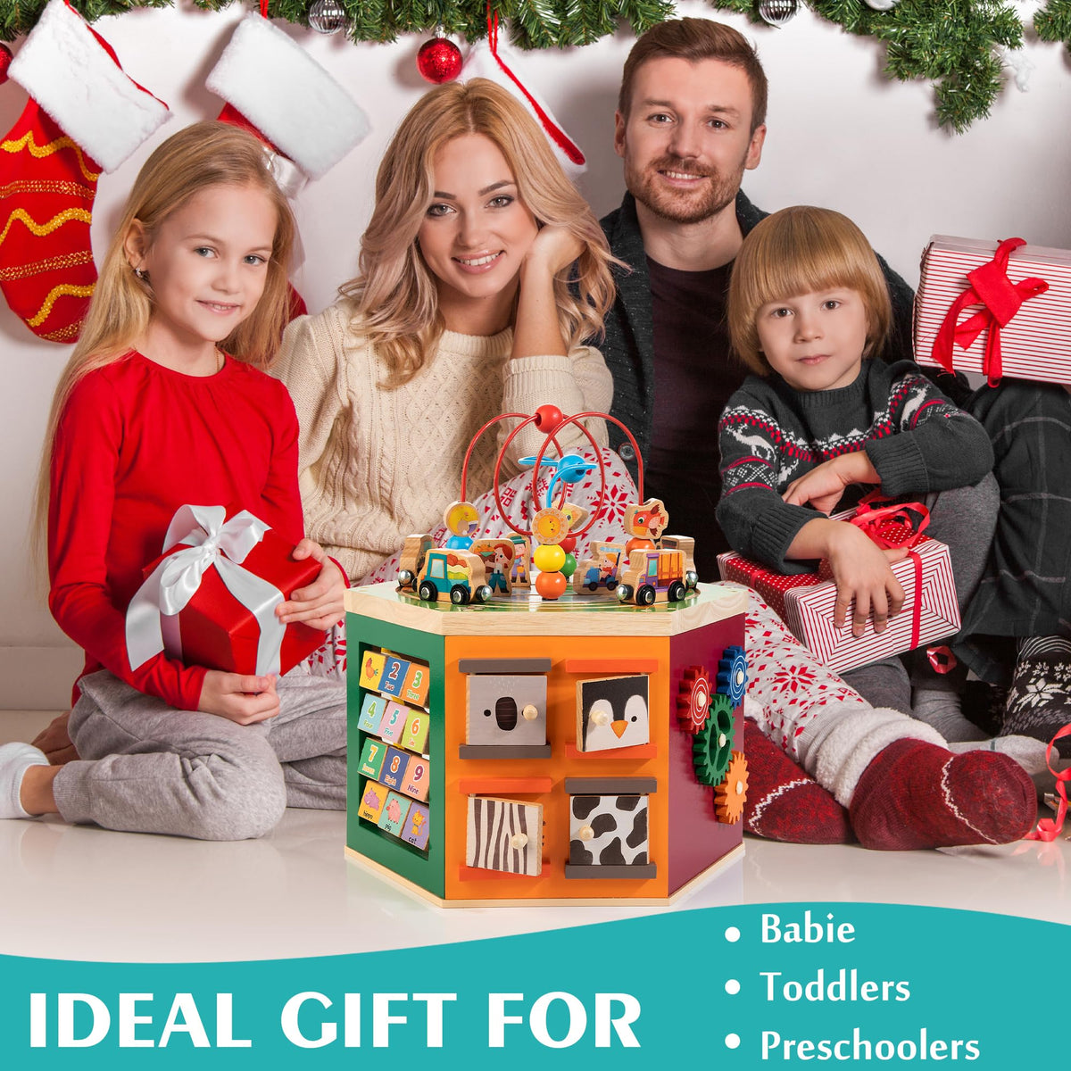 Wooden Activity Cube Learning Toy for Toddlers