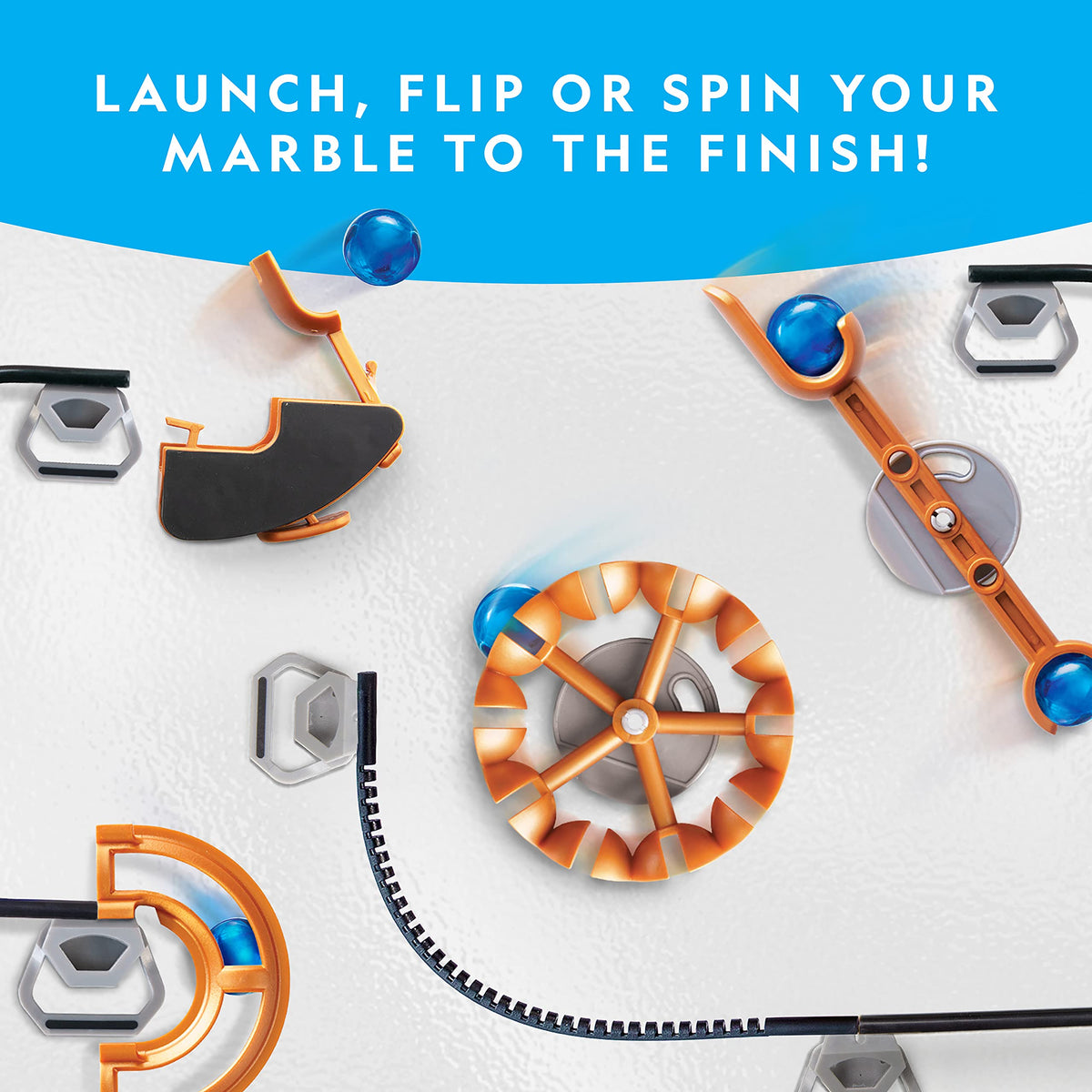 Magnetic Marble Run STEM Building Set with Track and Marbles