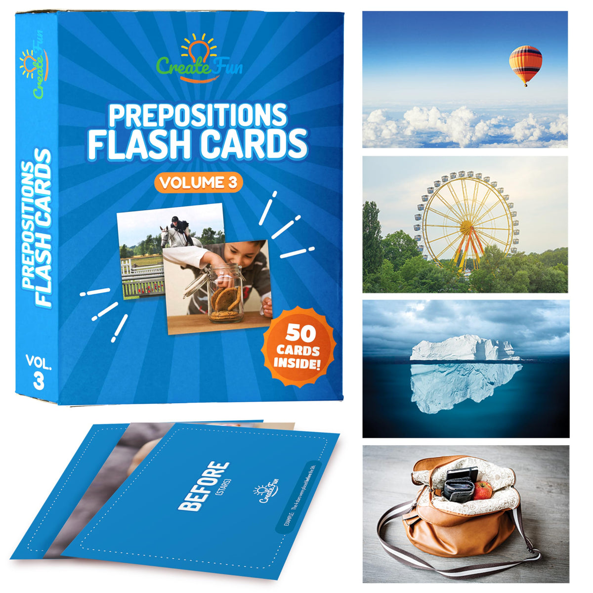 Prepositions Emotions and Verbs Flash Cards 149 Pieces