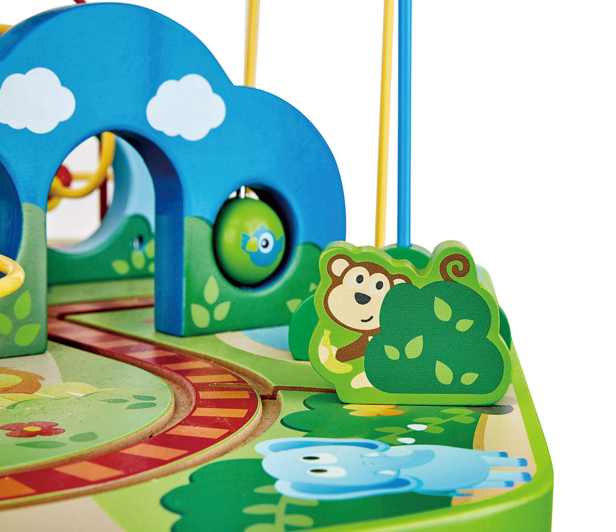 Wooden Jungle Adventure Bead Maze Railway Activity Table