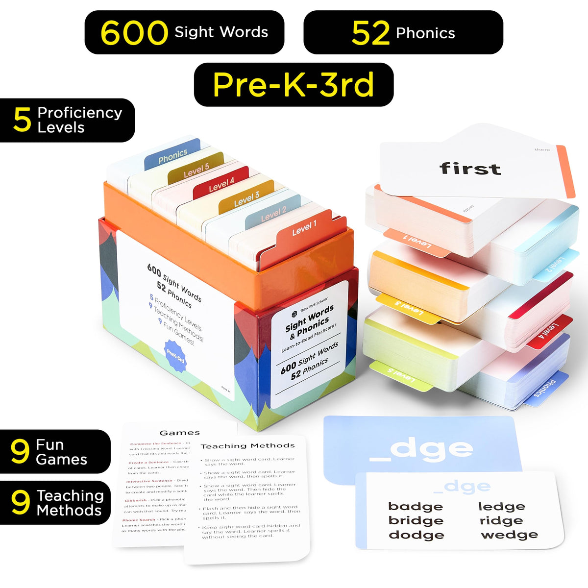 Sight Words Flash Cards 520 High Frequency Words for Kids
