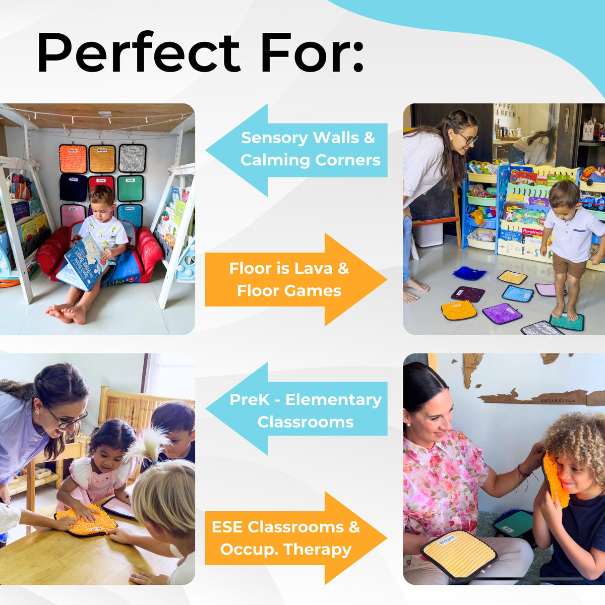 Labeled Sensory Mats Early Learning Activity Set