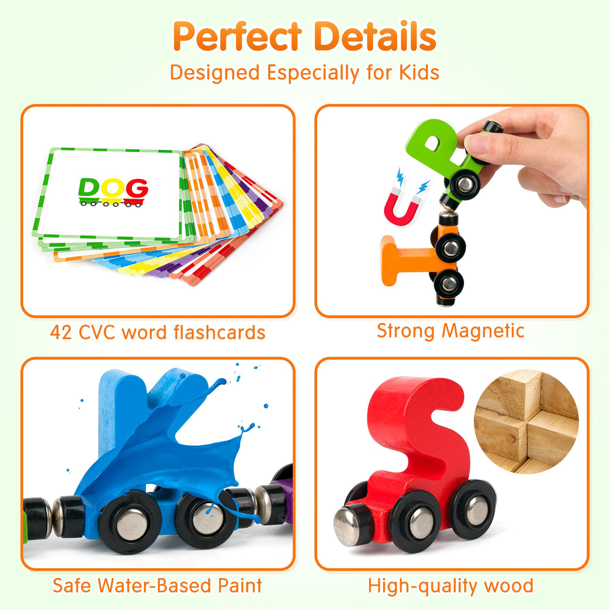 Magnetic Wooden Alphabet Train Letter Learning Set