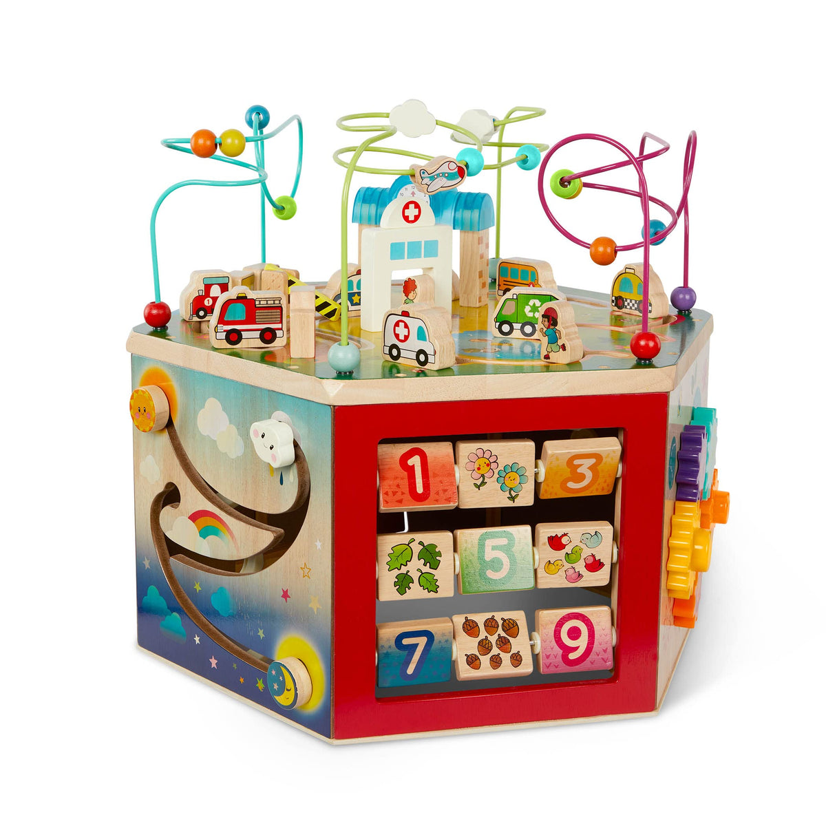Wooden Activity Cube and Learning Activity Center