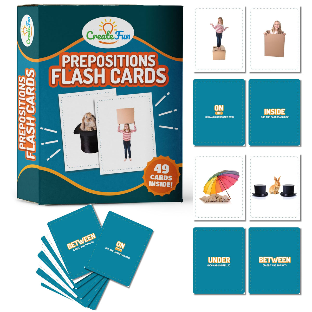Prepositions Emotions and Verbs Flash Cards 149 Pieces