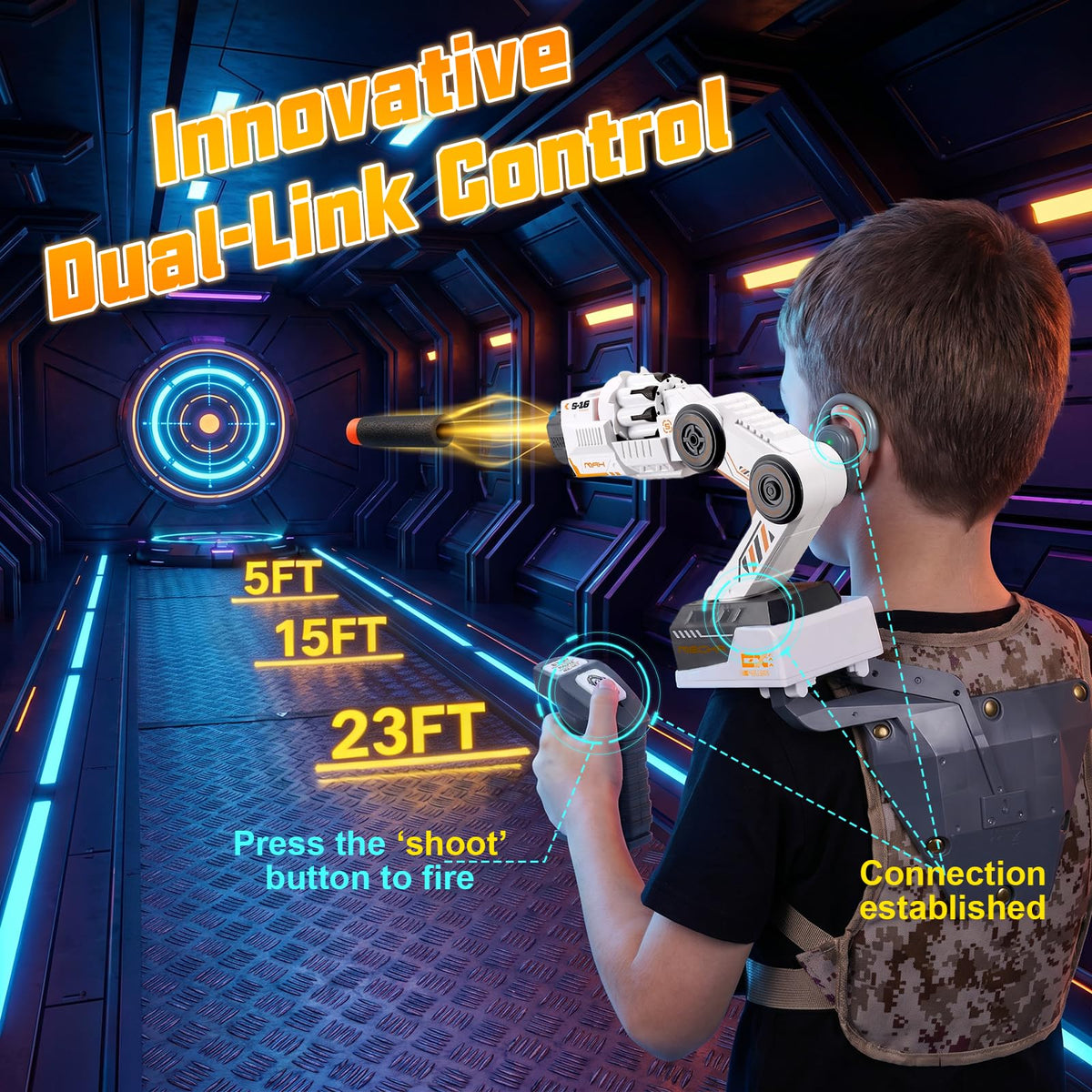 Smart Tracking Mechanical Arm with Remote Control 30 Foam Darts