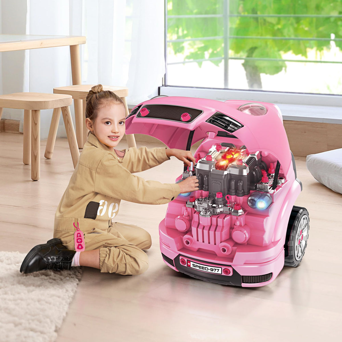 Truck Engine Learning Toy with Lights for Kids Ages 3 Plus