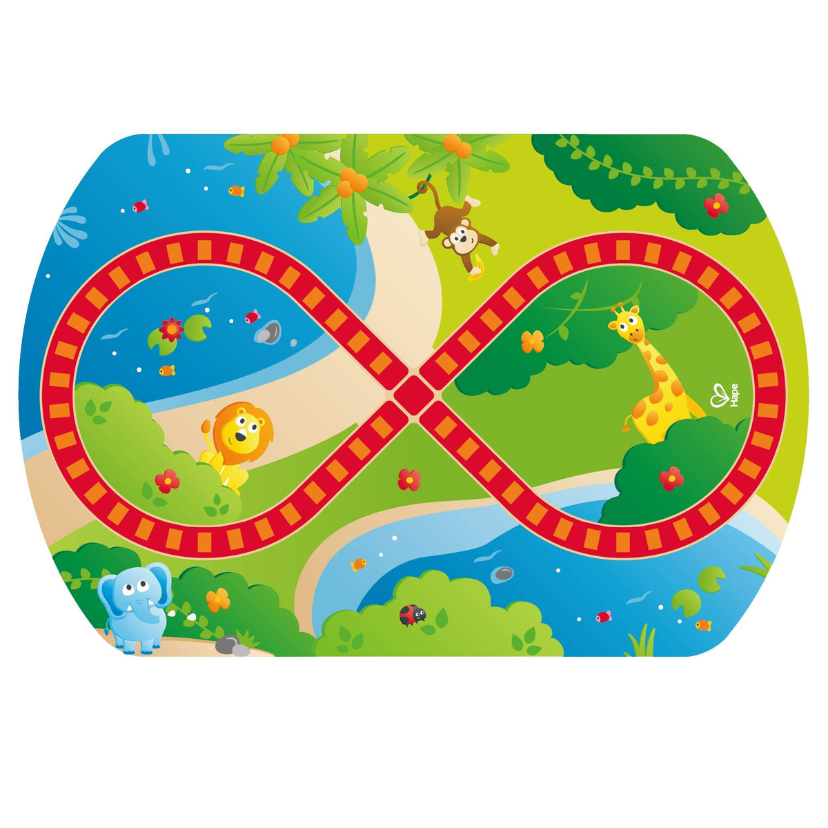 Wooden Jungle Adventure Bead Maze Railway Activity Table