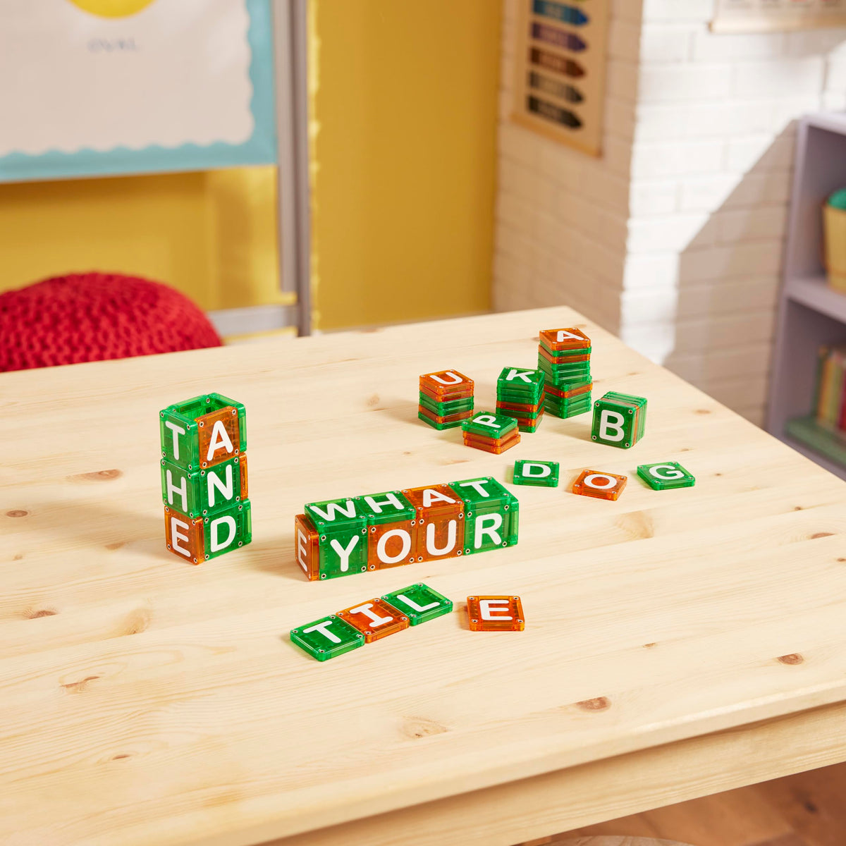 Learn Letters Magnetic Building Tiles Set 56 Pieces