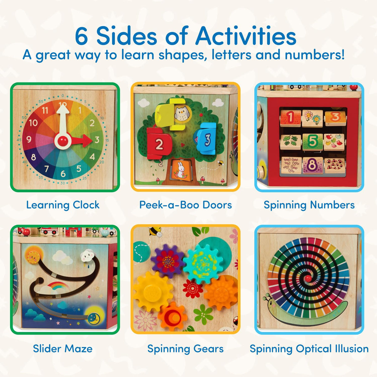 Wooden Activity Cube and Learning Activity Center