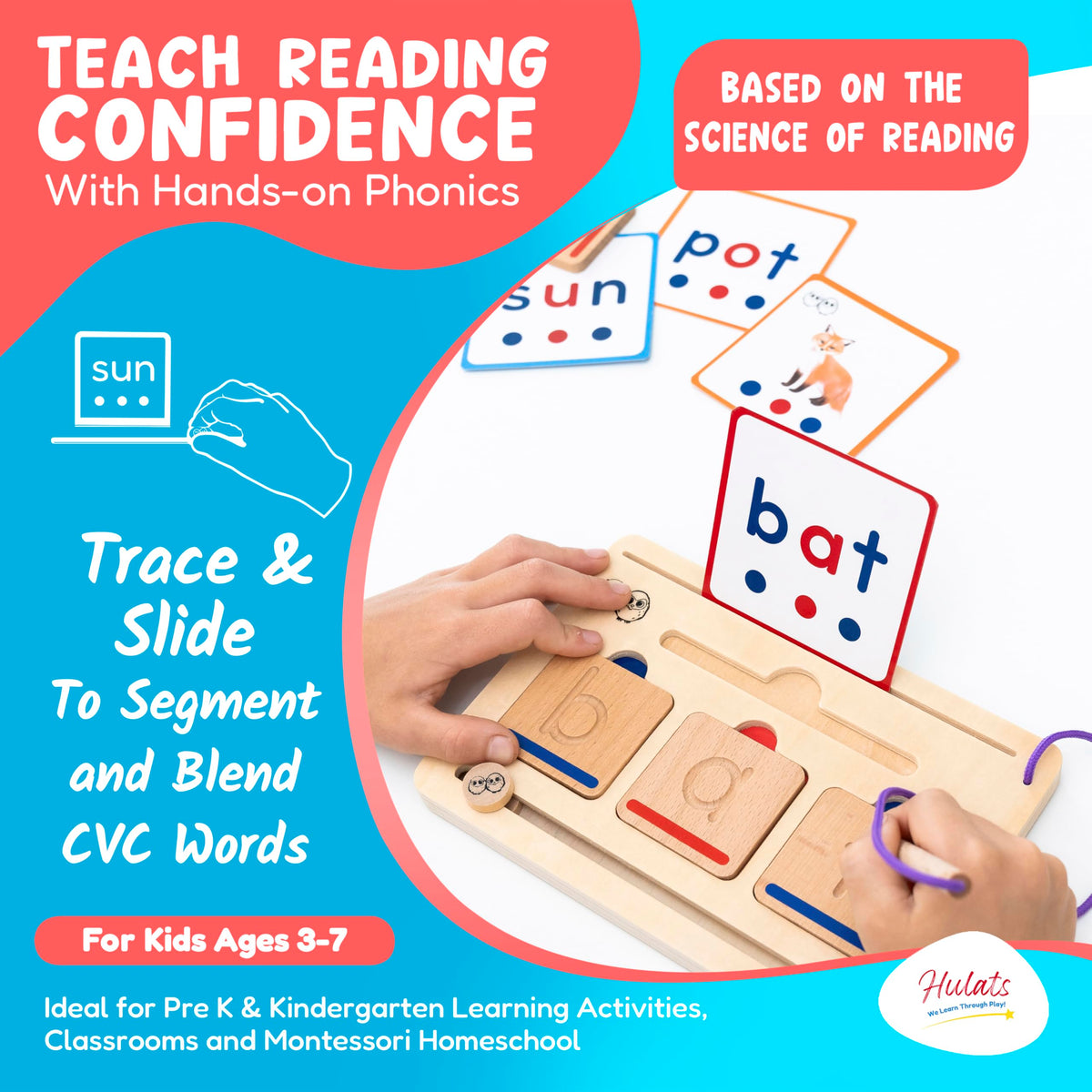 CVC Word Phonics Reading Learning Set for Toddlers