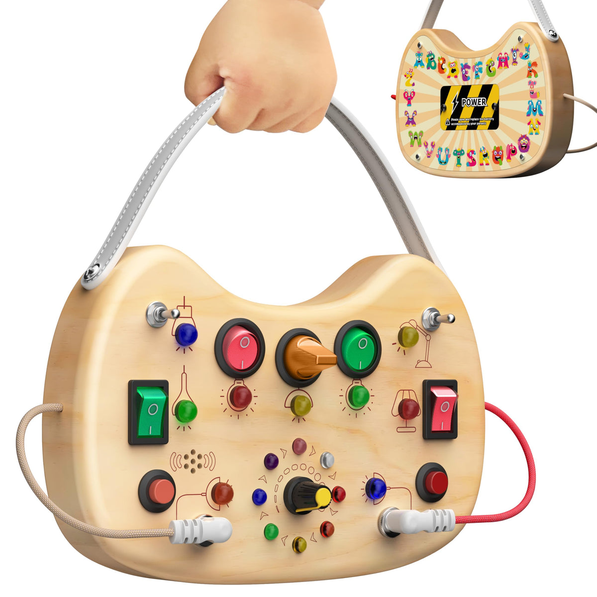 Montessori Busy Board Learning Toy for Toddlers Ages 1 to 3