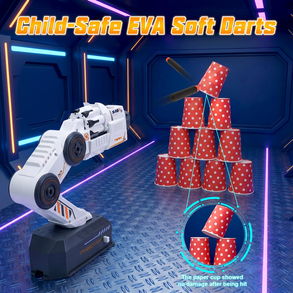Smart Tracking Mechanical Arm with Remote Control 30 Foam Darts