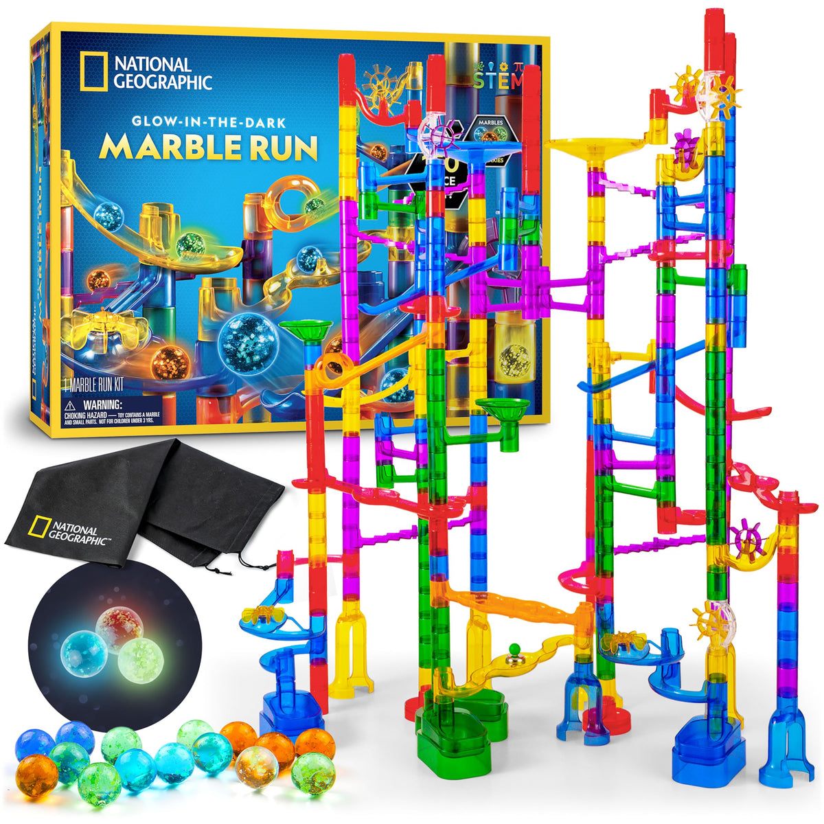 Glow in the Dark Marble Run STEM Construction Set