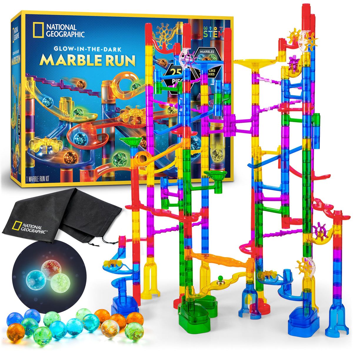 Glow in the Dark Marble Run STEM Construction Set