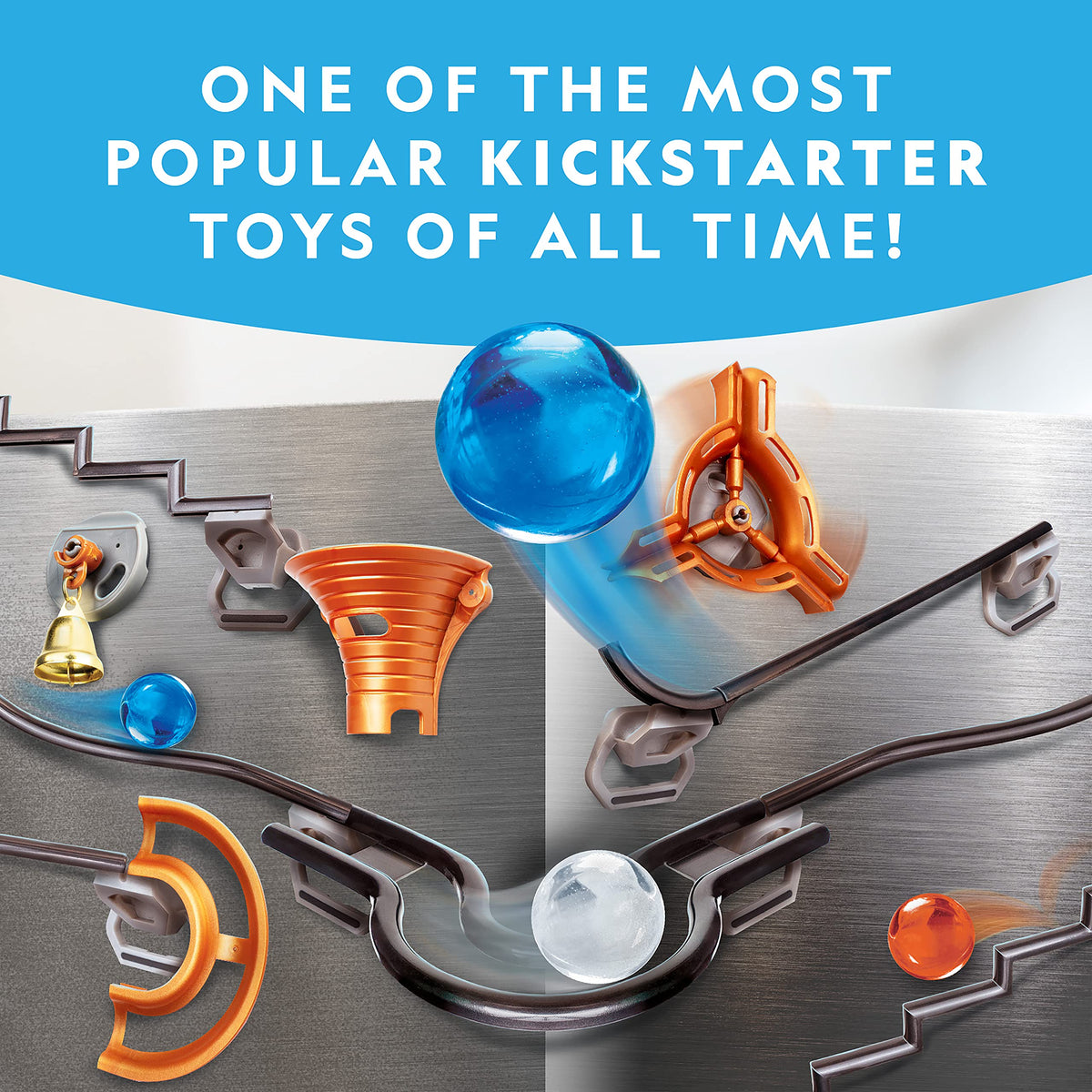 Magnetic Marble Run STEM Building Set with Track and Marbles