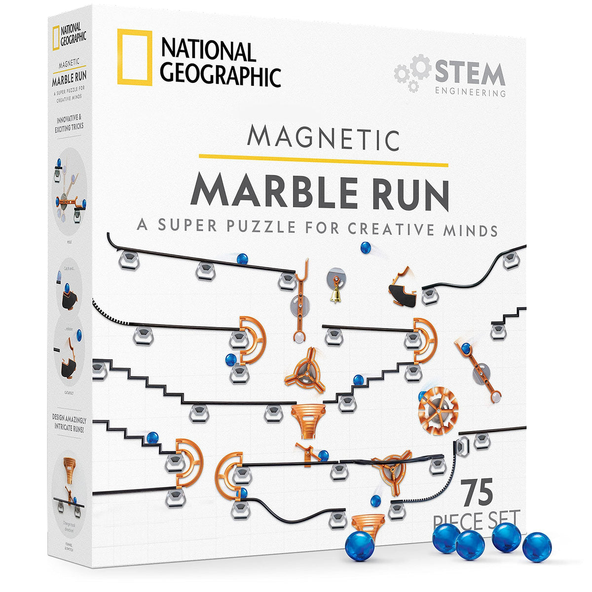 Magnetic Marble Run STEM Building Set with Track and Marbles